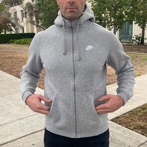 Nike zip up hoodie Large slim fit - grey